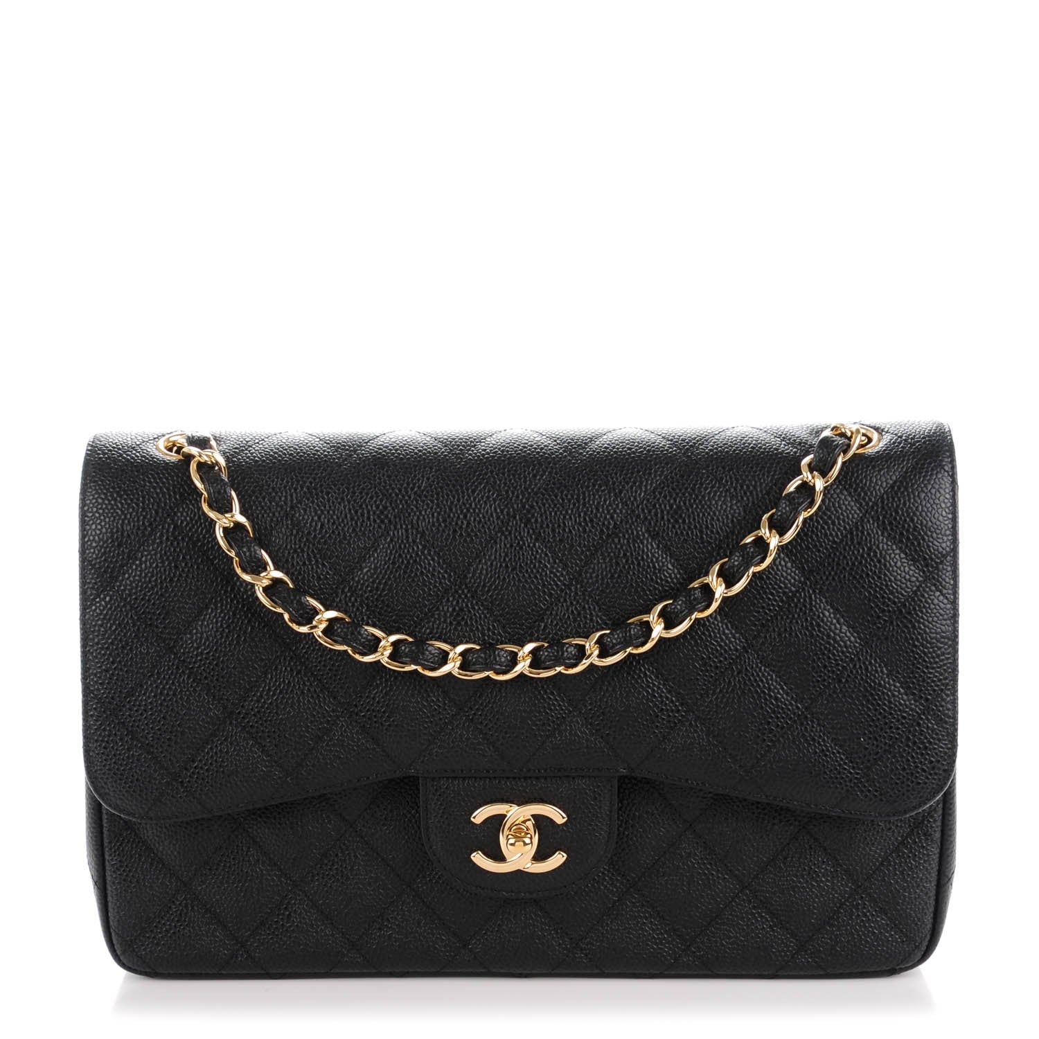 Chanel Caviar Quilted Jumbo Double Flap Black 1 of 8