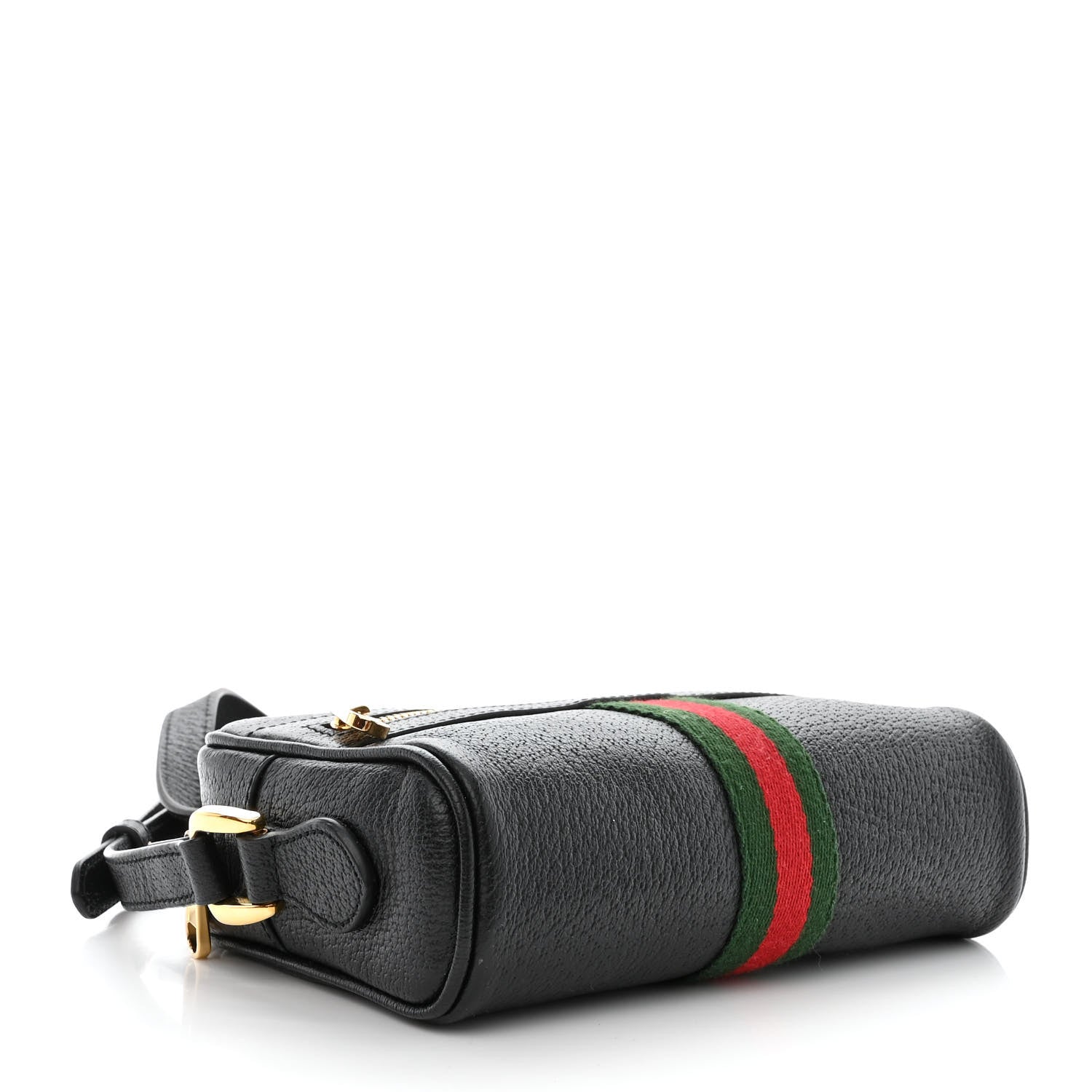 Gucci Calfskin Web Mini Ophidia Shoulder Bag Black 4 of 11