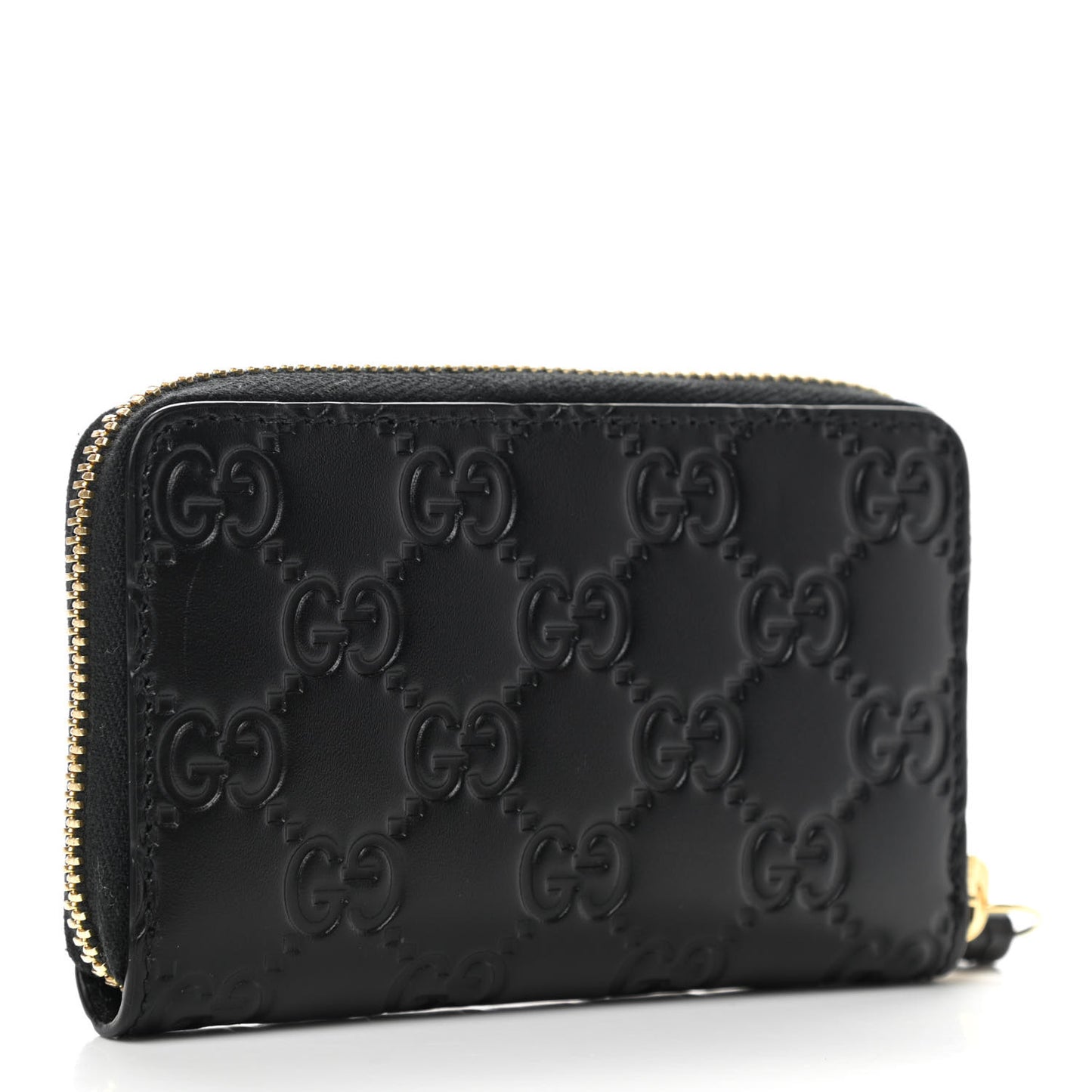 Guccissima Zip Around Card Case Black