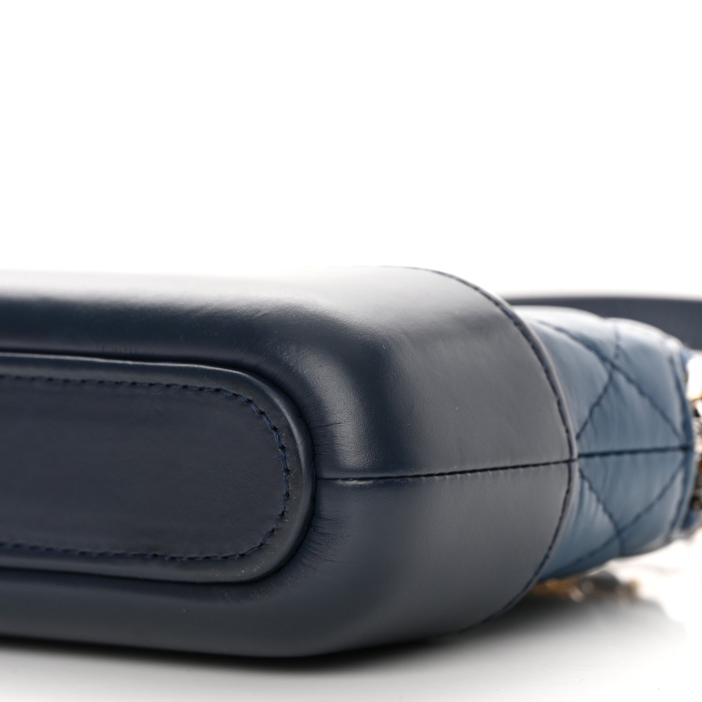 Aged Calfskin Quilted Small Gabrielle Clutch With Chain Navy Black