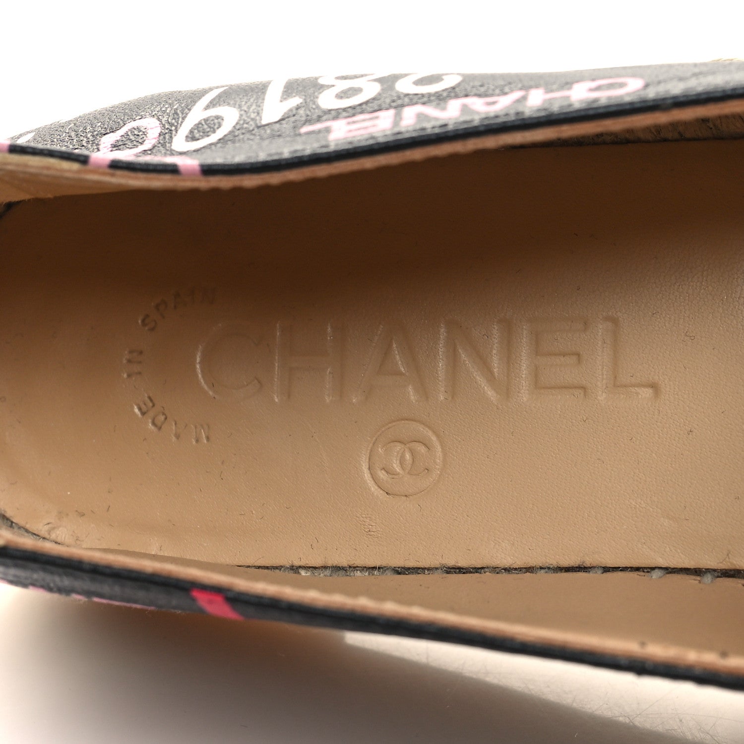 Chanel Lambskin Grosgrain Printed Espadrilles 38 Multicolor Black 9 of 10