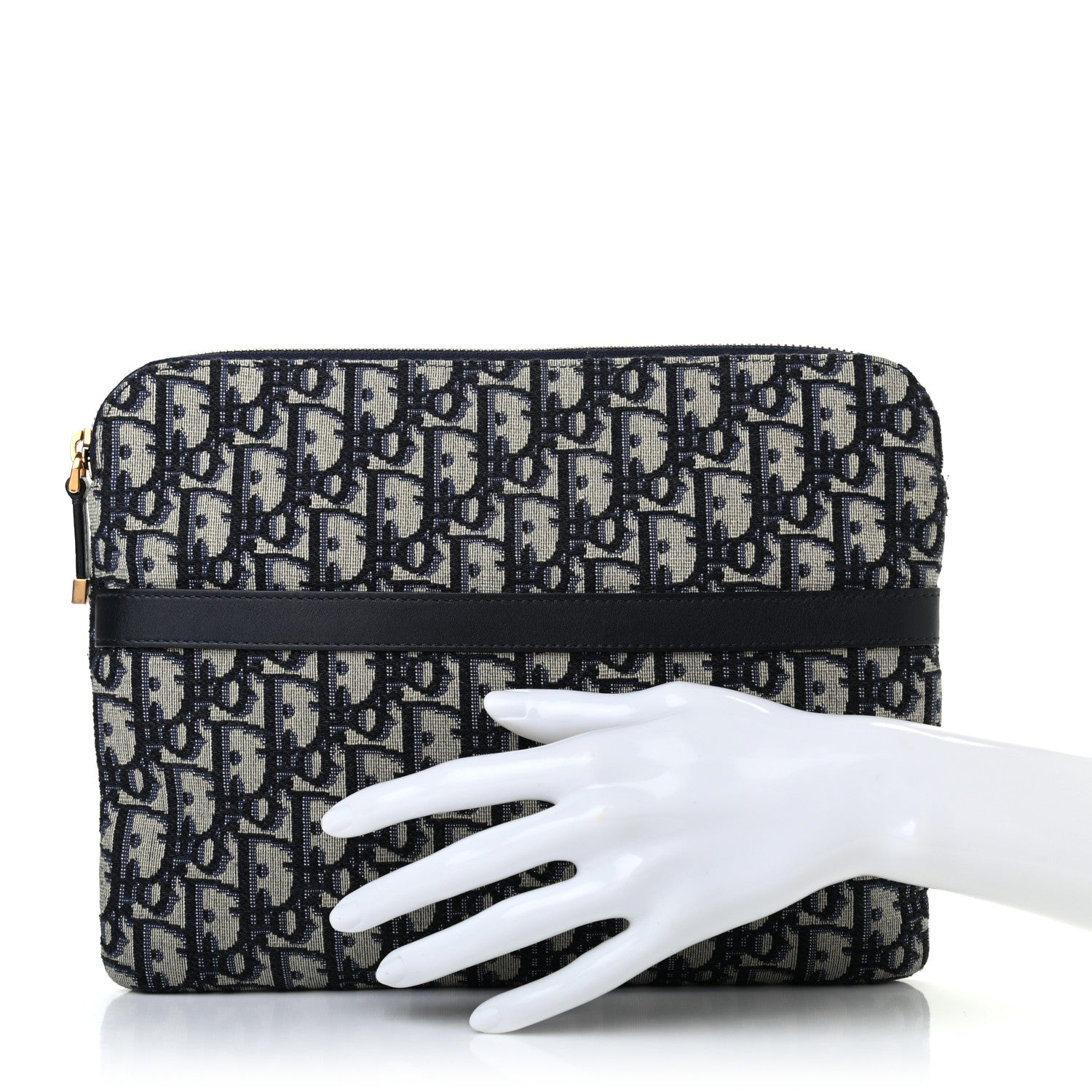 Christian Dior Oblique Pouch Clutch Blue 2 of 7