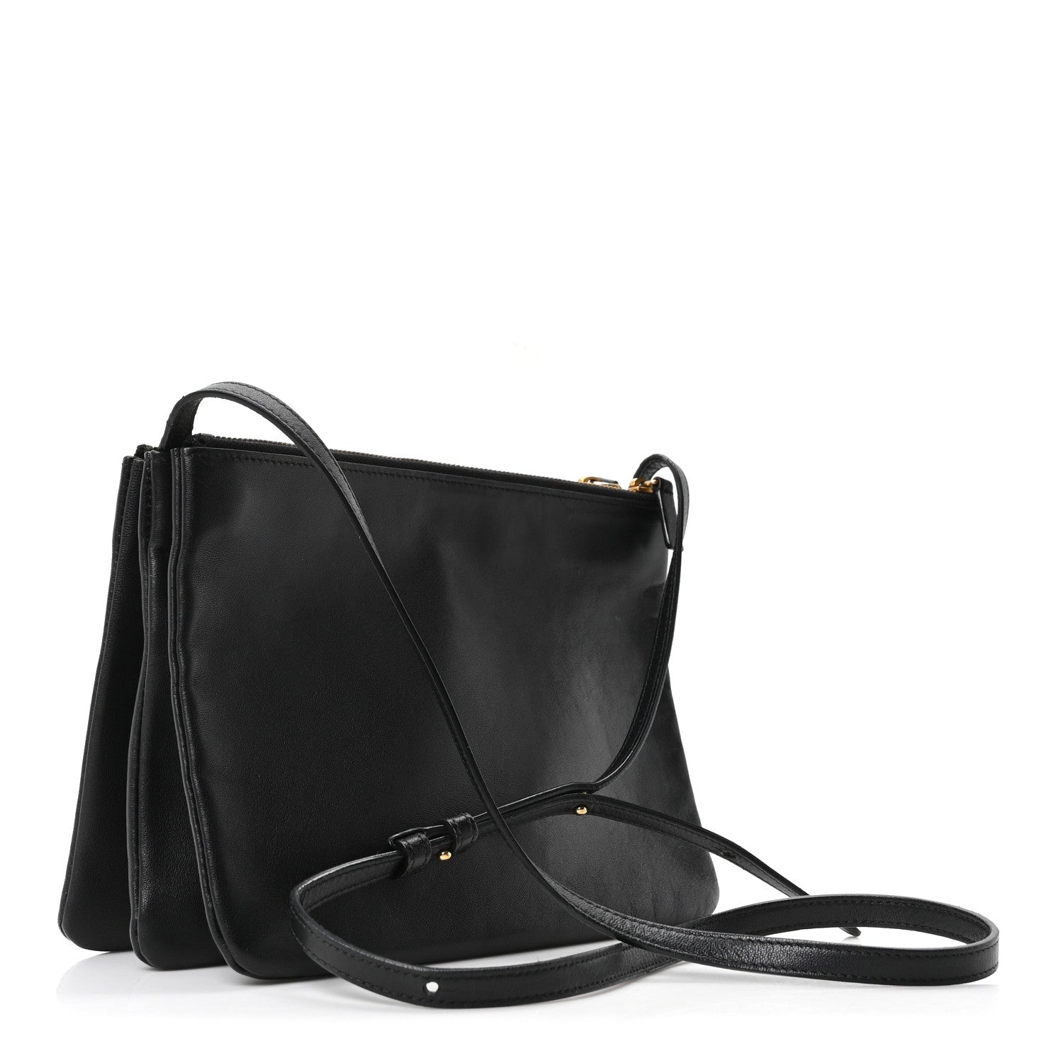 Celine Lambskin Small Trio Crossbody Bag Black 3 of 9