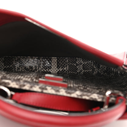 Fendi Vitello Seta Elaphe Crocodile Monster Eyes Medium Peekaboo Iconic Satchel Ribes Naturale 5 of 11