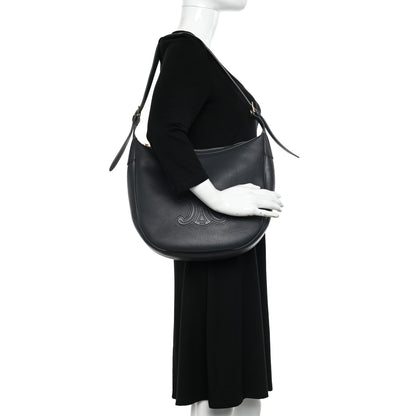 Celine Calfskin Triomphe Heloise Shoulder Bag Slate Grey 2 of 12