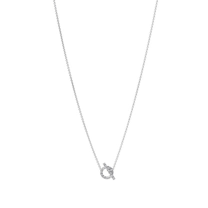 Hermes 18K White Gold Diamond Finesse Pendant Necklace 1 of 8