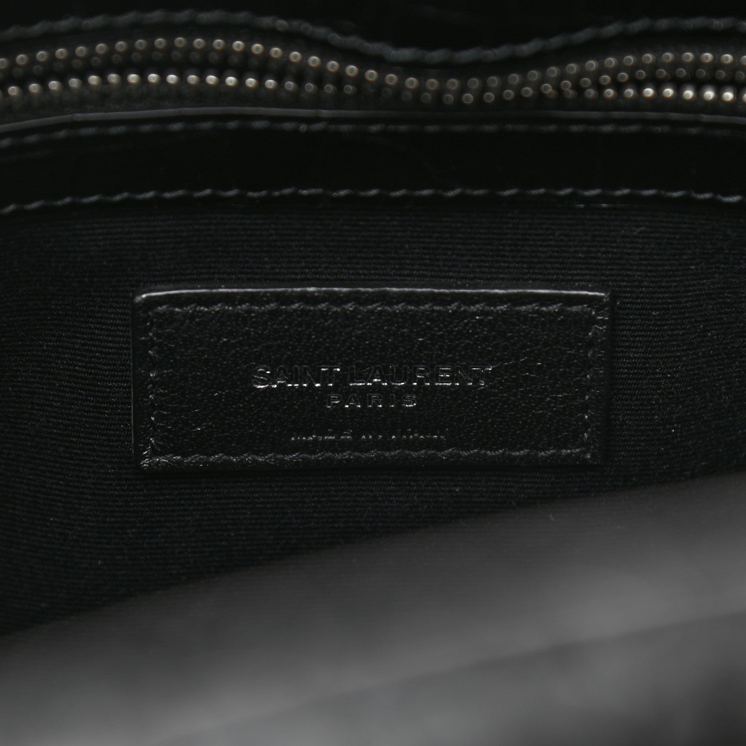 Saint Laurent Shiny Calfskin Crocodile Embossed Small Manhattan Shopper Tote Black 6 of 10