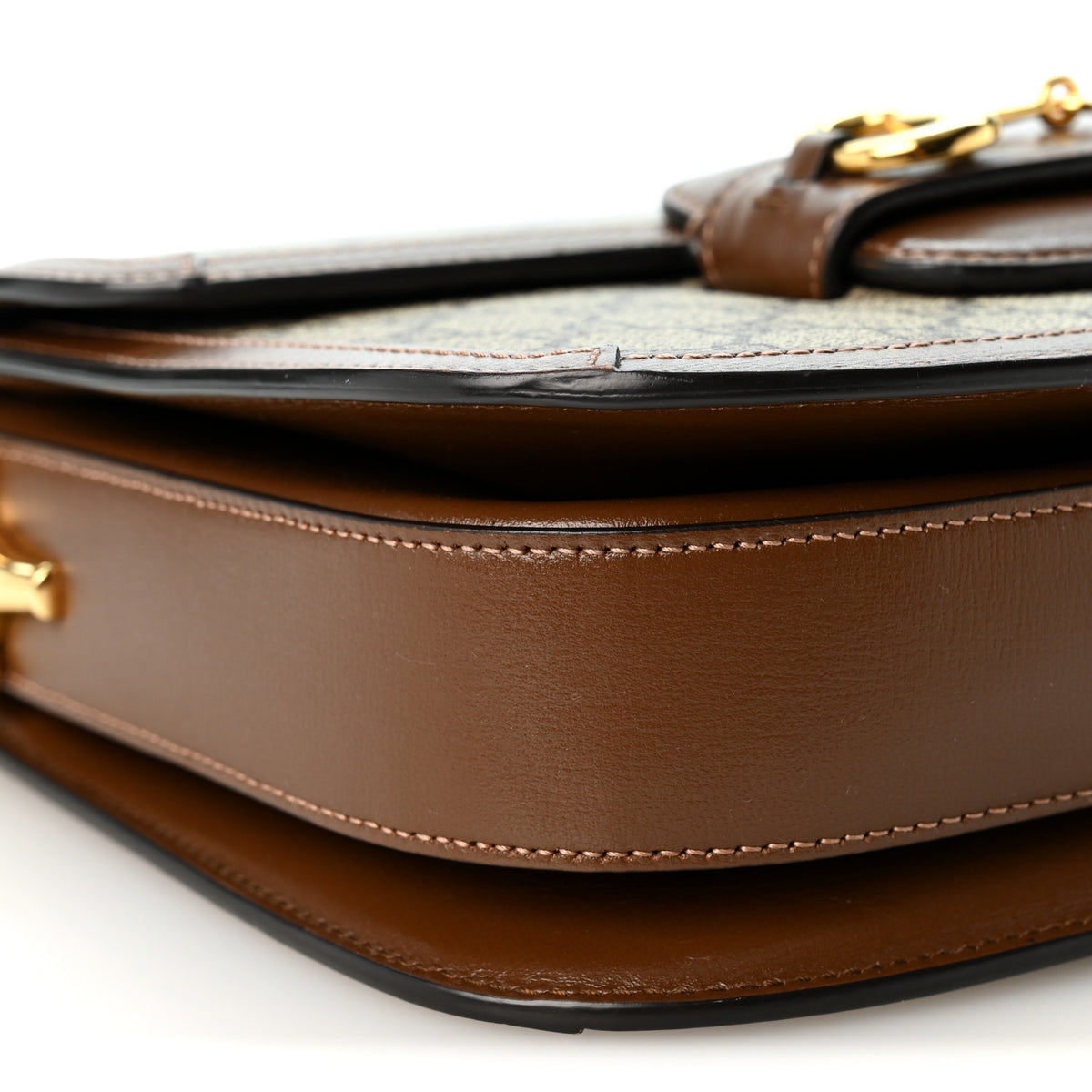 Gucci GG Supreme Monogram Horsebit 1955 Shoulder Bag Beige Brown Sugar 10 of 11