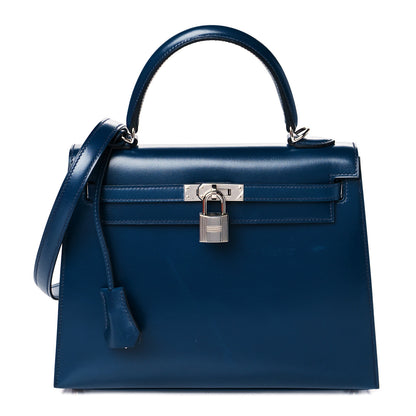 Hermes Tadelakt Kelly Sellier 25 Bleu Thalassa 1 of 14