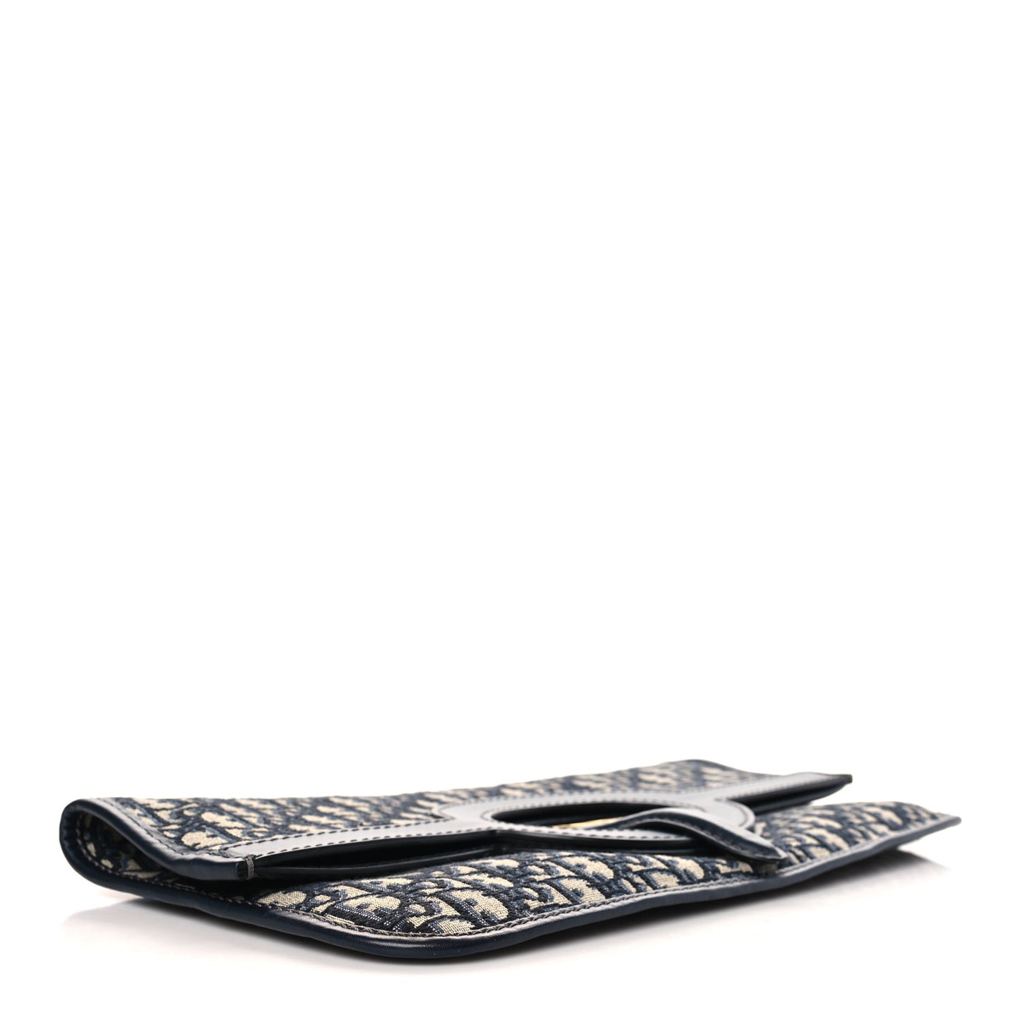 Oblique Fold Over Clutch Blue
