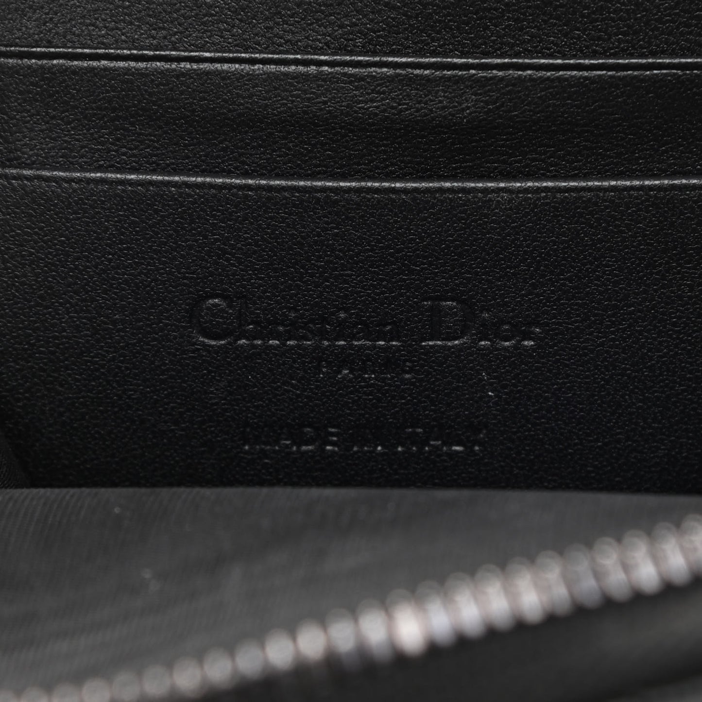 Lambskin Cannage Lady Dior Phone Holder Black