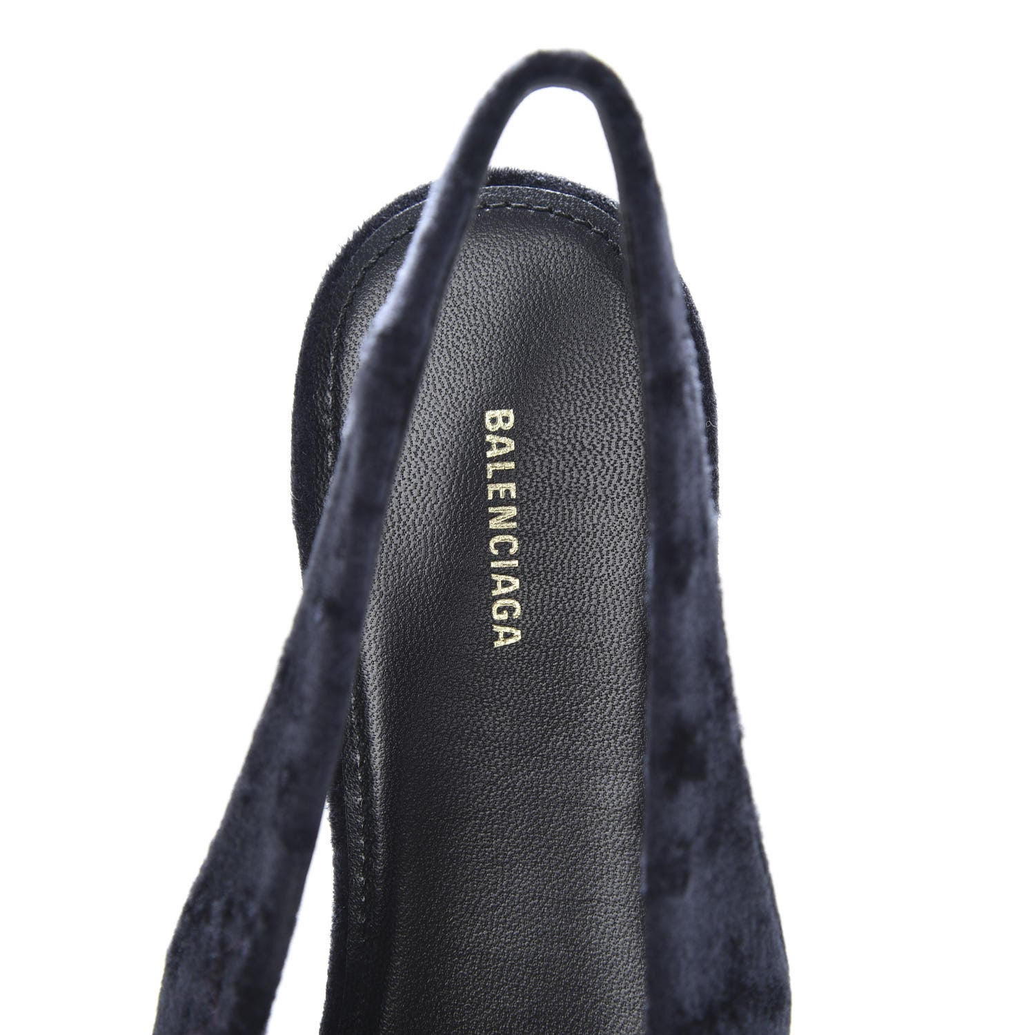 Balenciaga Velvet Crystal BB Knife Pointy Toe Slingback Flats 38.5 Black 7 of 11