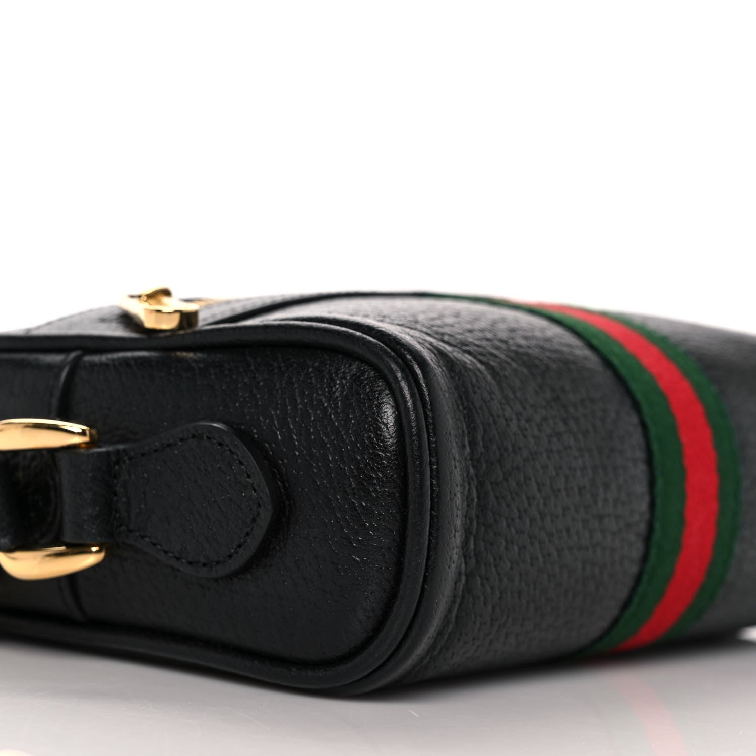 Gucci Calfskin Web Mini Ophidia Shoulder Bag Black 9 of 11