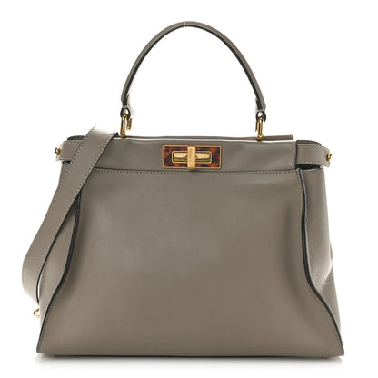 Fendi Vitello Seta Plexiglass Tortoise Medium Peekaboo Iconic Satchel Tortora 1 of 9