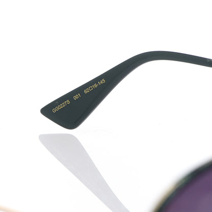 Gucci Metal Glitter Aviator Sunglasses G0227S Blue Gold 5 of 6