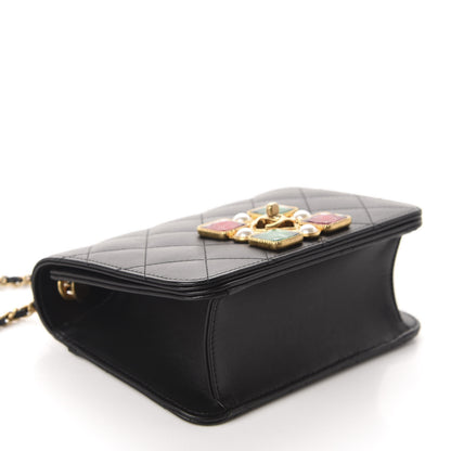 Chanel Calfskin Quilted Crystal Pearl Small Flap Bag Black 4 of 11