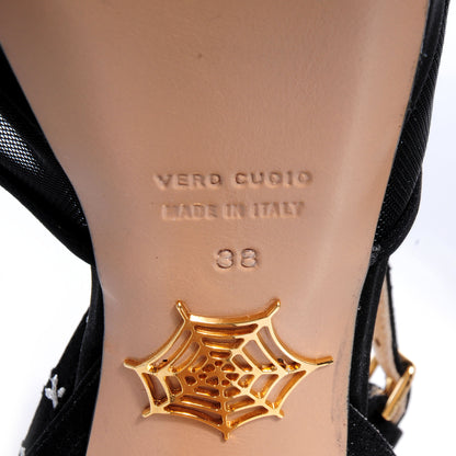 FASHIONPHILE CHARLOTTEOLYMPIACrepeSatinParisAnkleStrapPlatformSandals38Black 5 of 7
