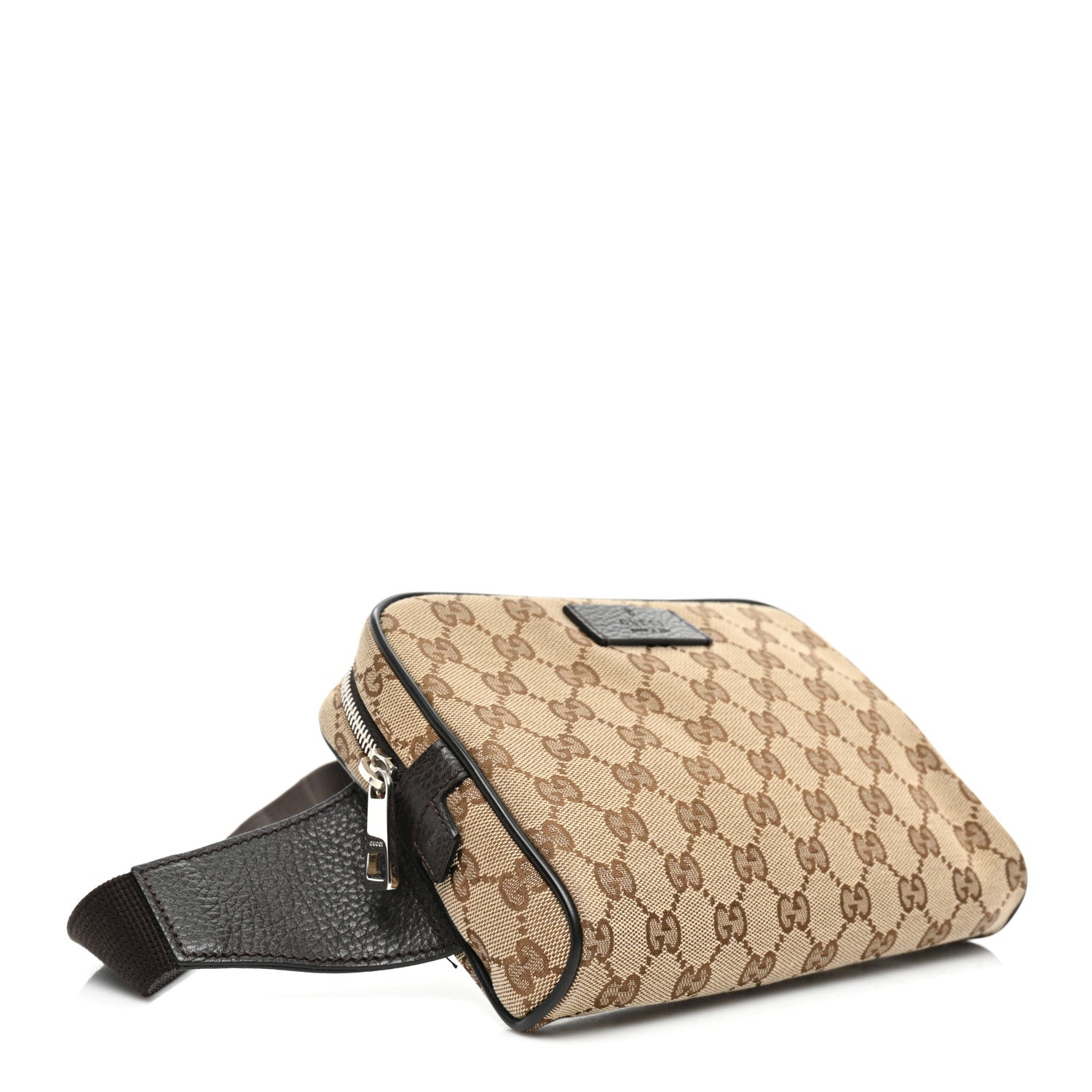 Gucci Monogram Dollar Calfskin Belt Bag Beige Ebony Testa di Moro Marrone Scuro 4 of 9