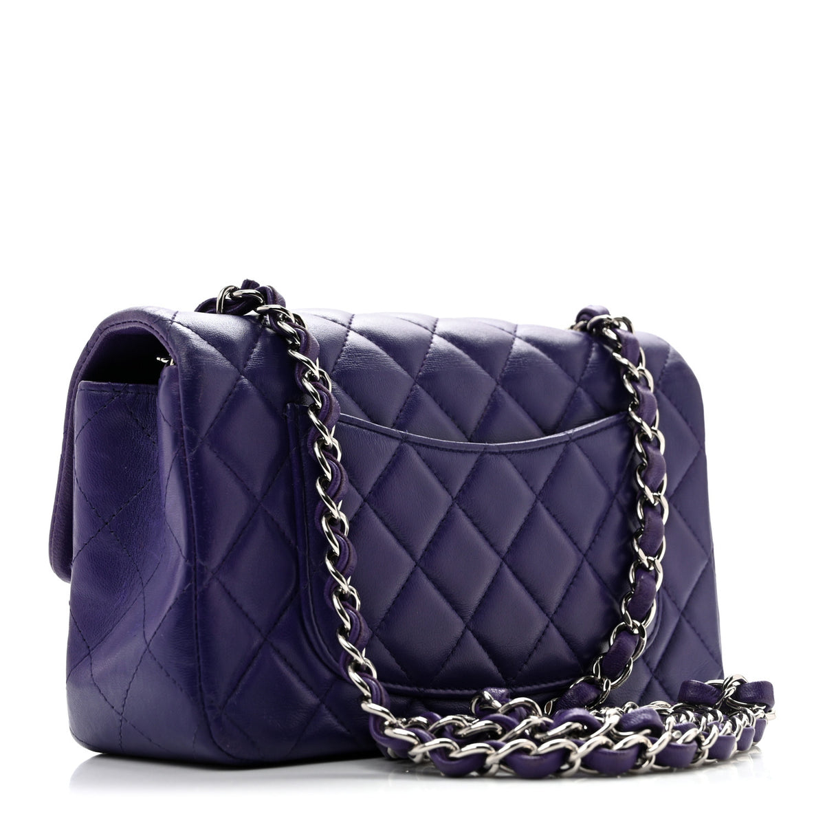 Chanel Lambskin Quilted Mini Rectangular Flap Purple 3 of 14