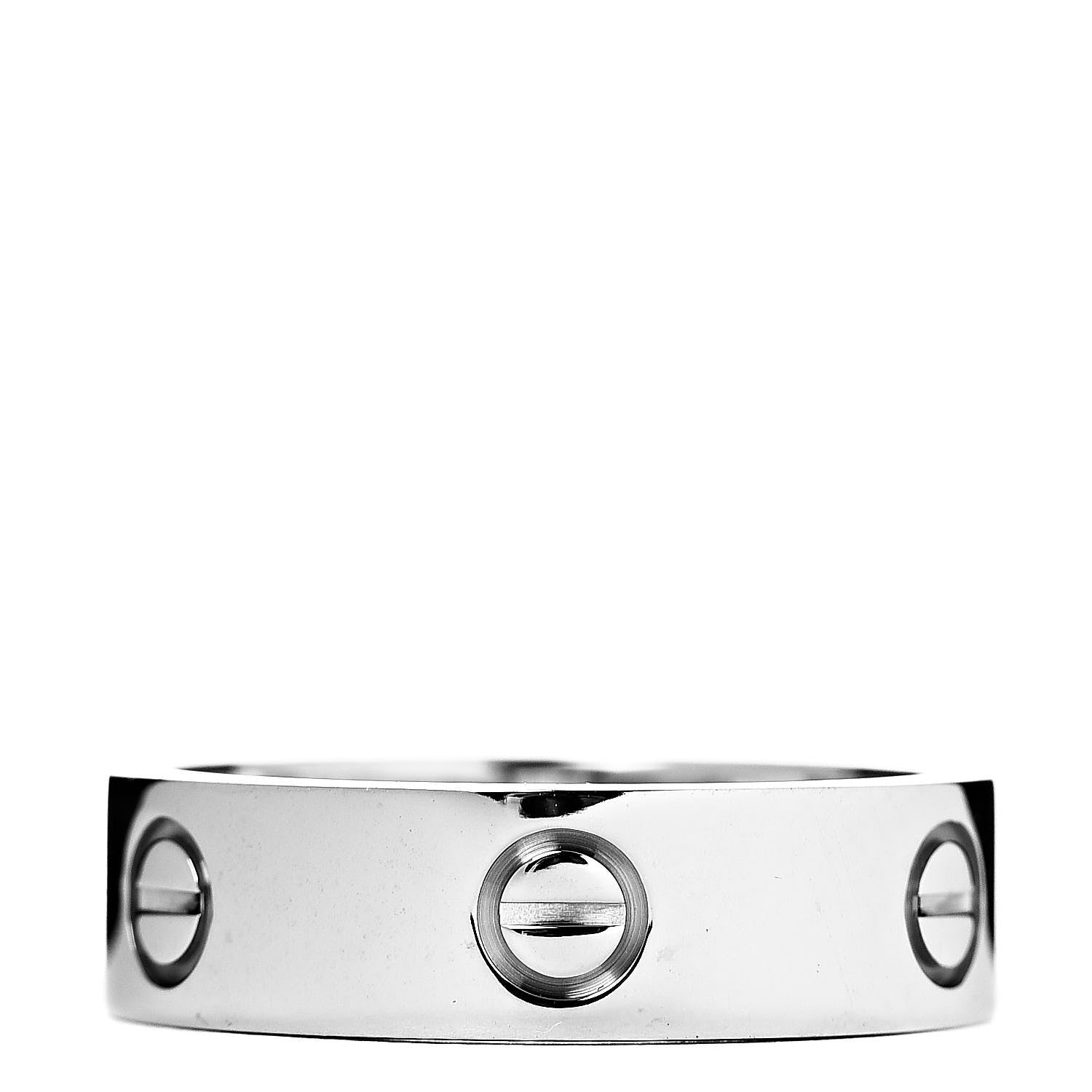 Cartier 18K White Gold 5.5mm LOVE Ring 58 8.25 3 of 4