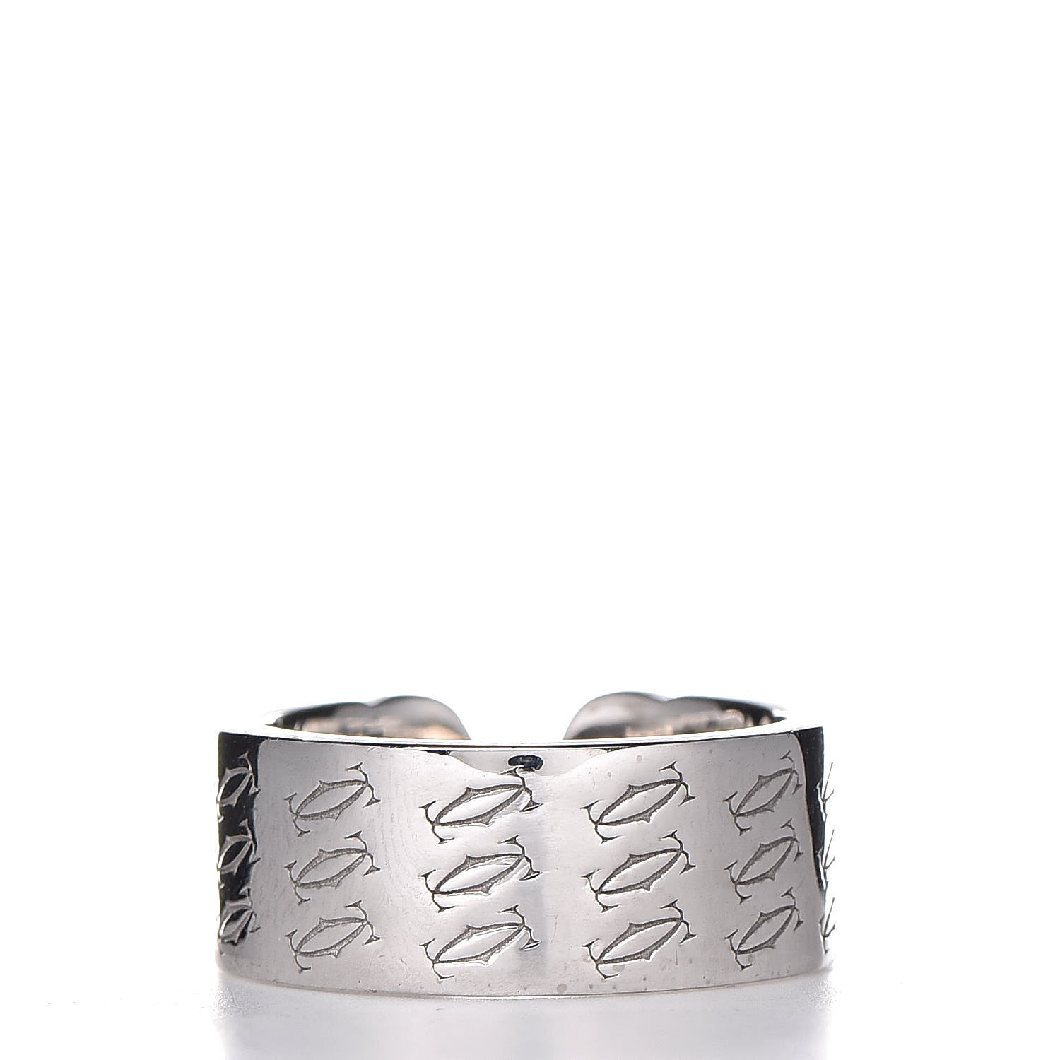 Cartier 18K White Gold C De Christmas Ring 50 5.25 3 of 5