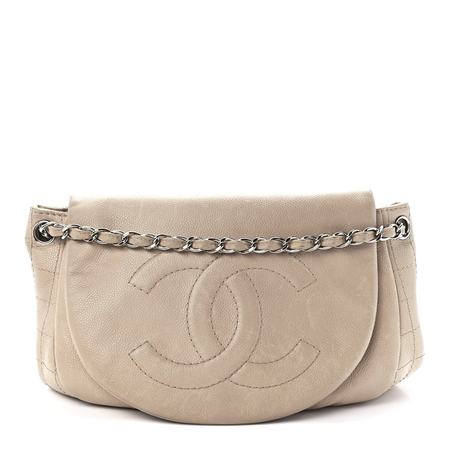 Chanel Caviar Half Moon Large Flap Beige 1 of 11