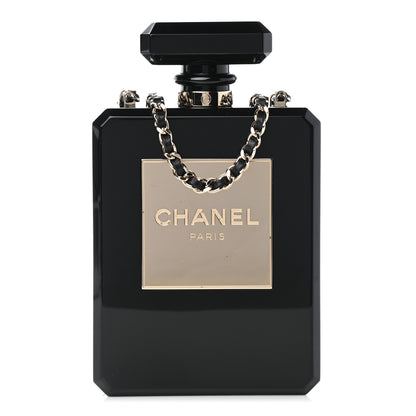 Chanel Plexiglass Perfume Bottle Clutch Black 1 of 9