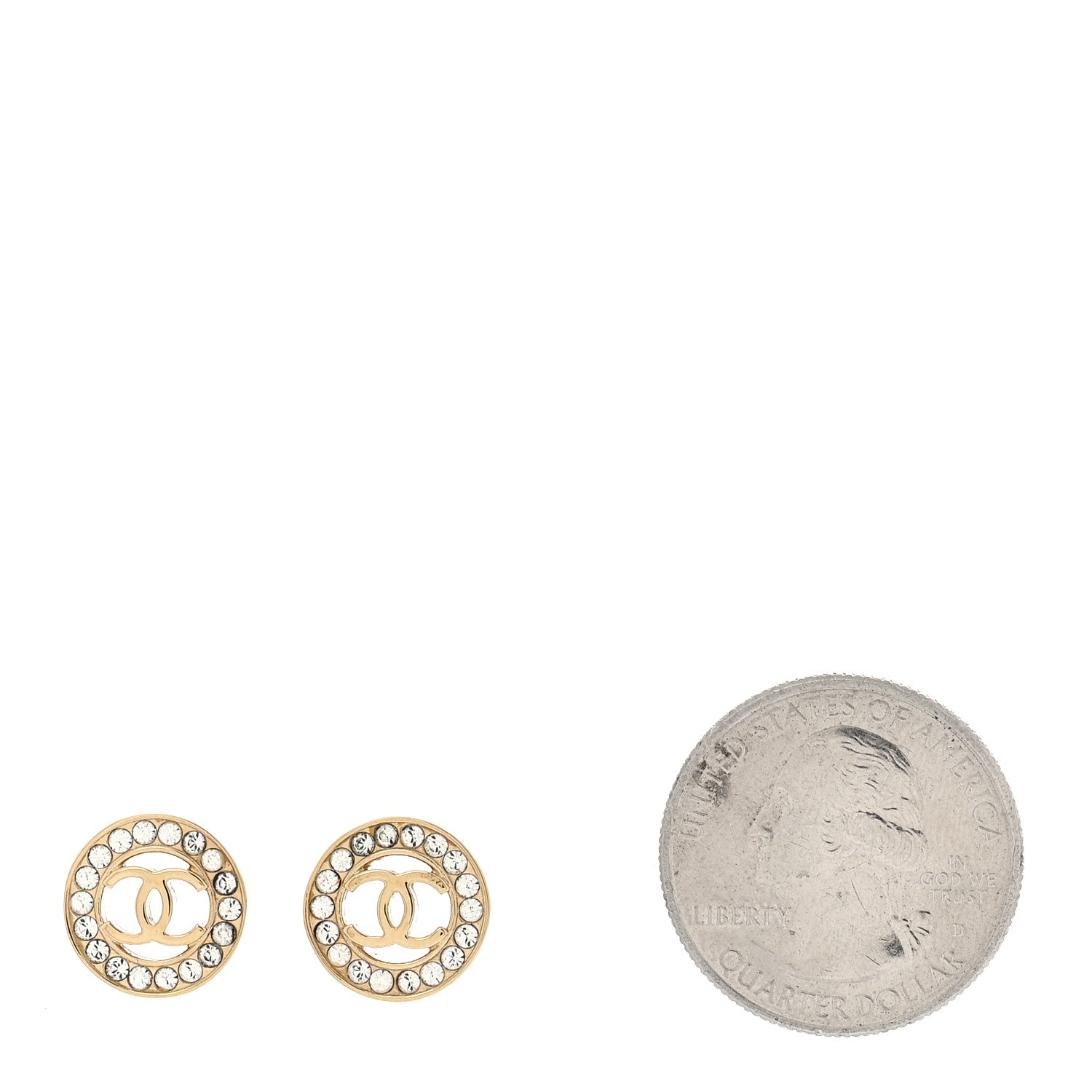 Chanel Metal Crystal Bow-tiful CC Earrings Gold 2 of 5