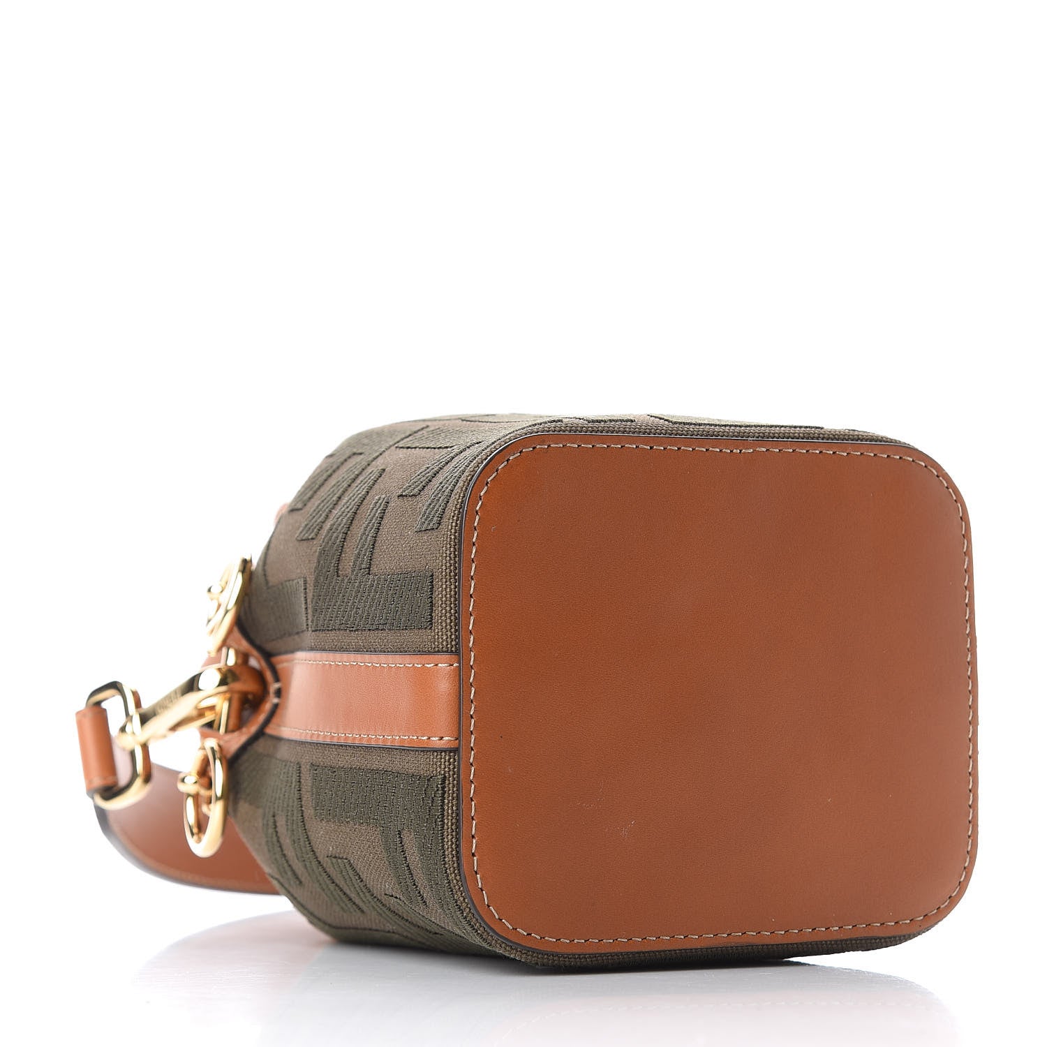 Fendi Canvas Vitello King F is Fendi FF Embroidered Mini Mon Tresor Bucket Bag Amazzonia Cuoio 4 of 12