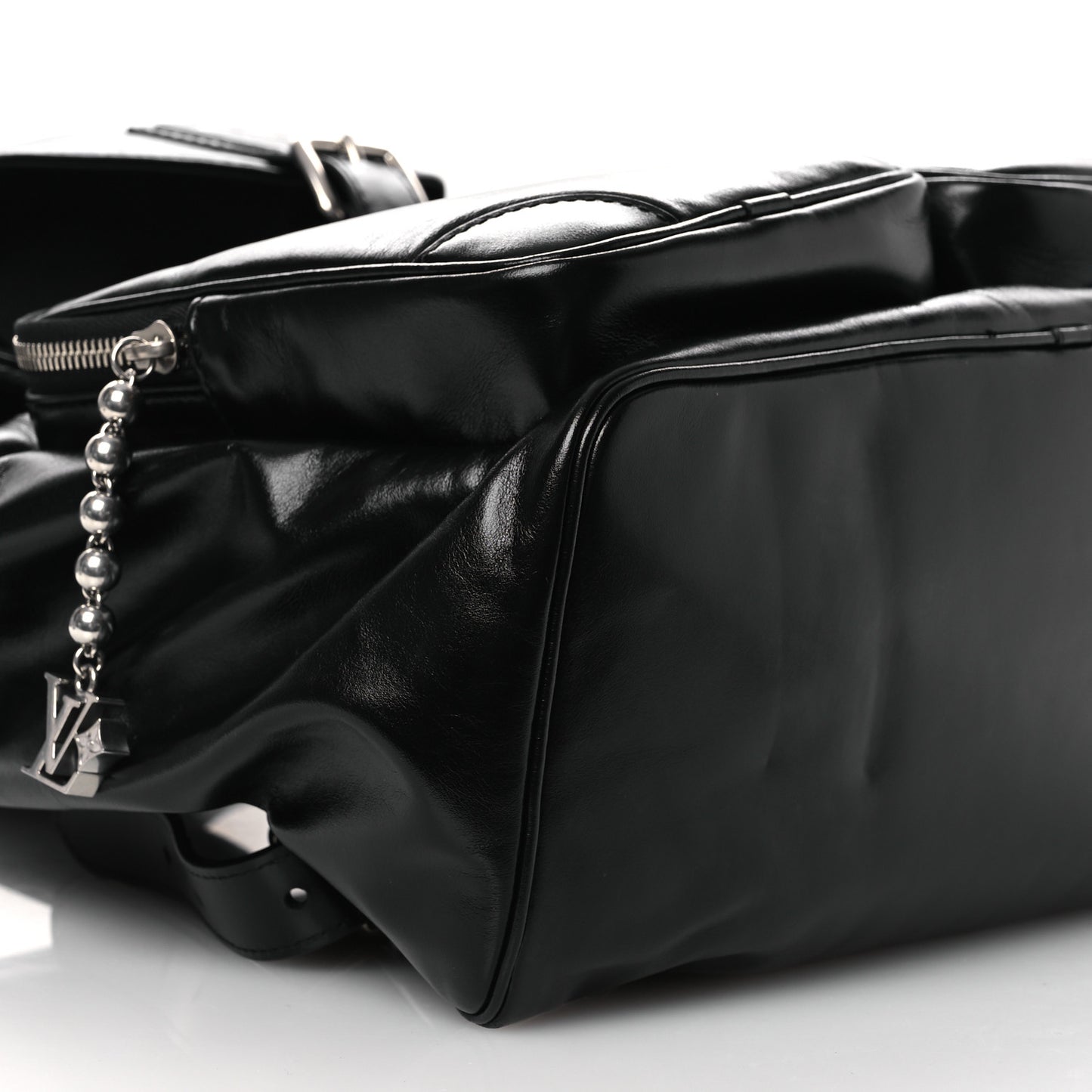 Shiny Calfskin Montsouris Cargo Backpack Black