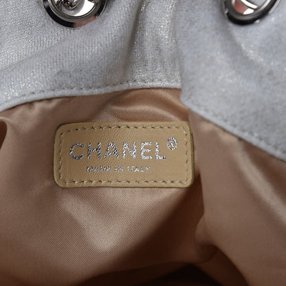 Chanel Metallic Jersey Quilted Melrose Cabas Light Beige 6 of 11