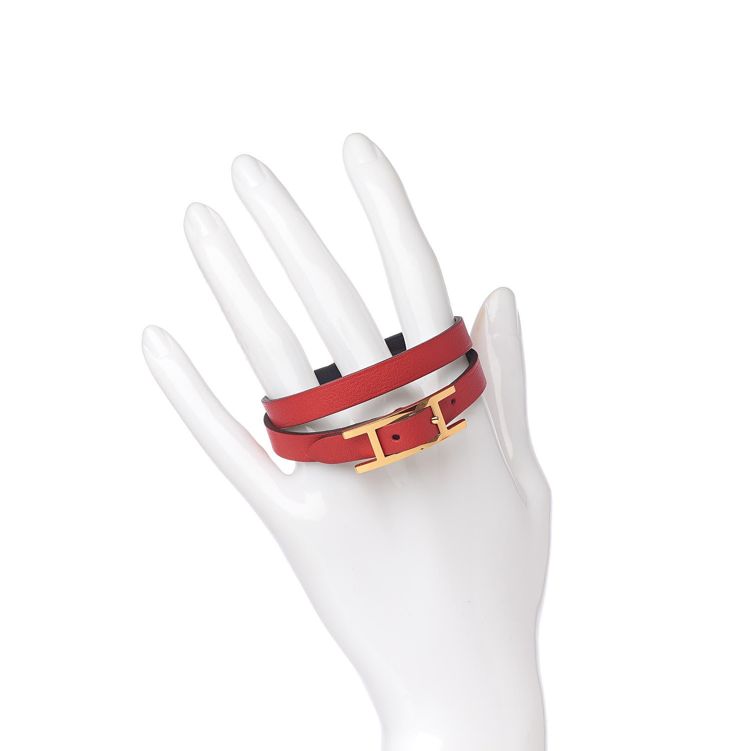 Hermes Swift Behapi Double Tour Bracelet T2 Rouge De Coeur Bleu Indigo 2 of 5