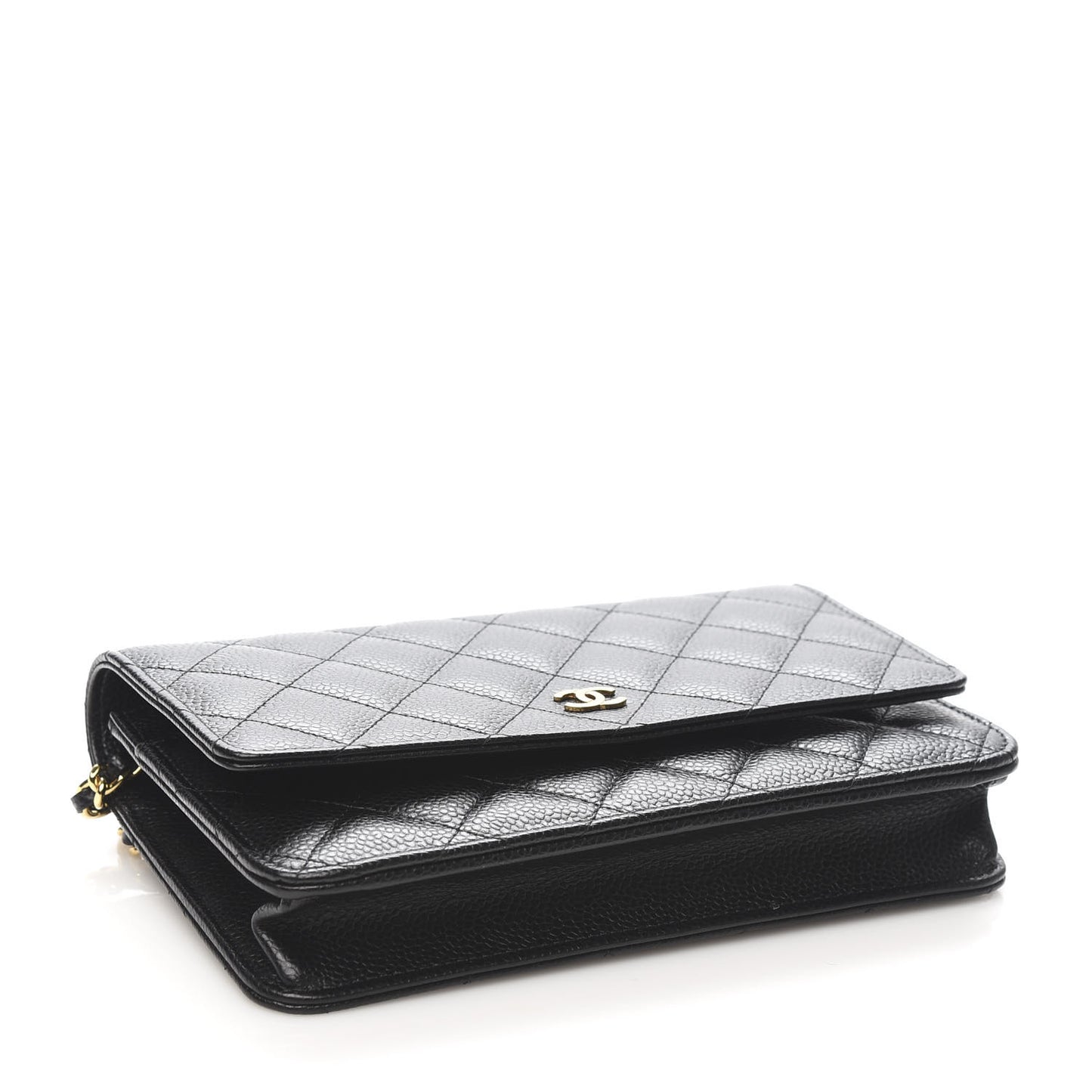 Caviar Quilted Wallet On Chain WOC Black