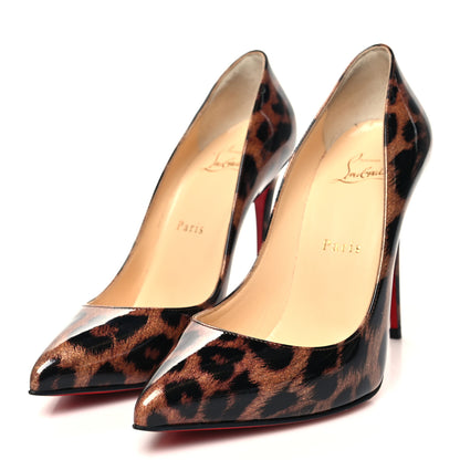 Christian Louboutin Patent Glitter Leopard Print Pigalle Follies 100 Pumps 37 Gold 3 of 8
