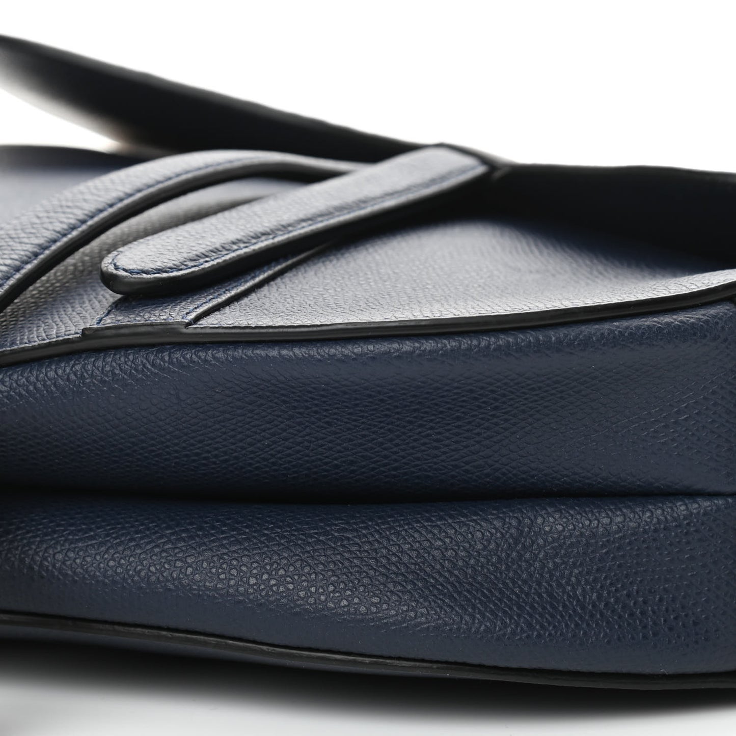 Grained Calfskin Saddle Bag Navy
