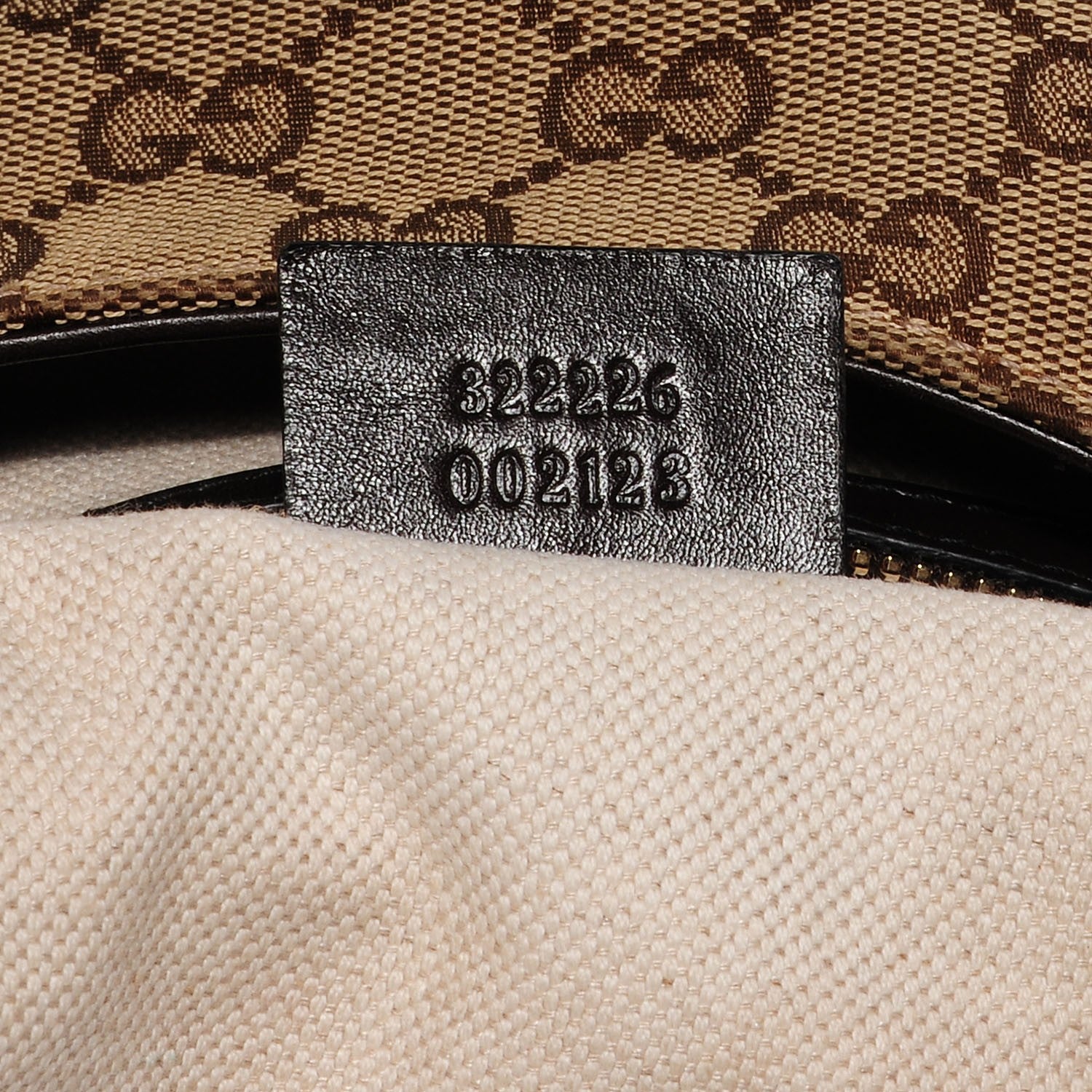 Gucci Monogram Margaux Calfskin Medium Emily Hobo Beige Ebony Black 6 of 9