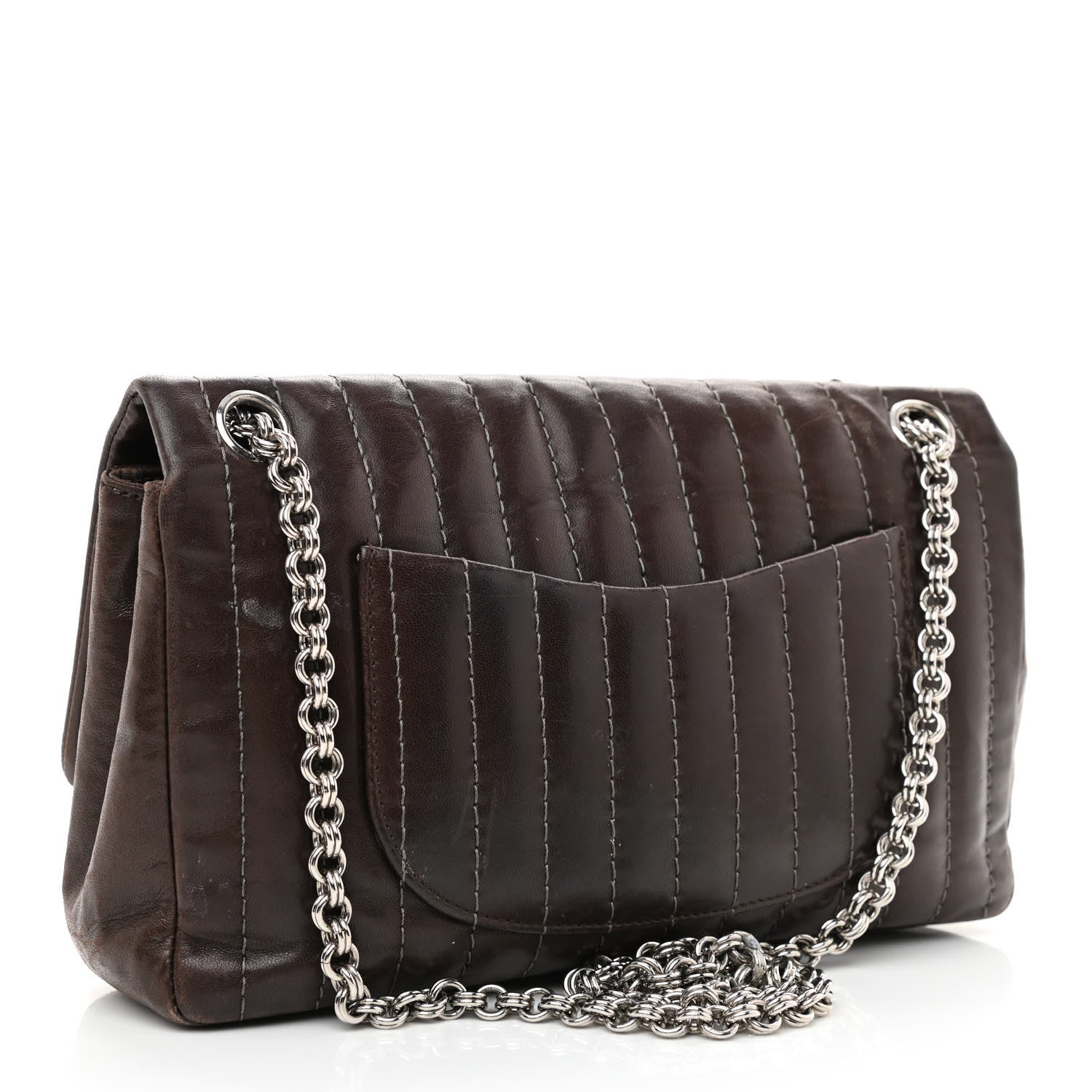 Chanel Lambskin Vertical Quilted Medium Single Flap Brown 3 of 14