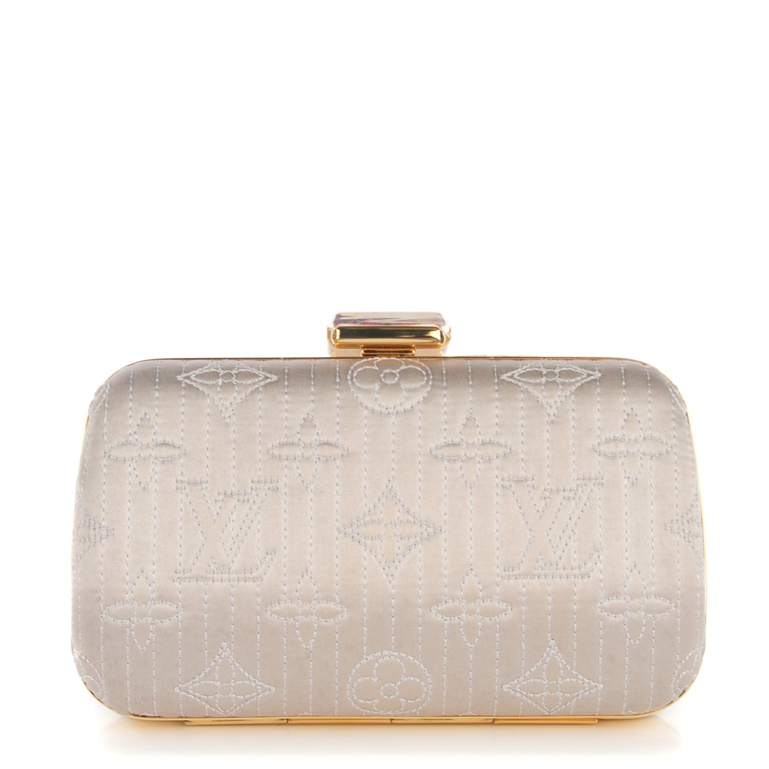 Louis Vuitton Monogram Motard Minaudiere Clutch Pearl 1 of 8