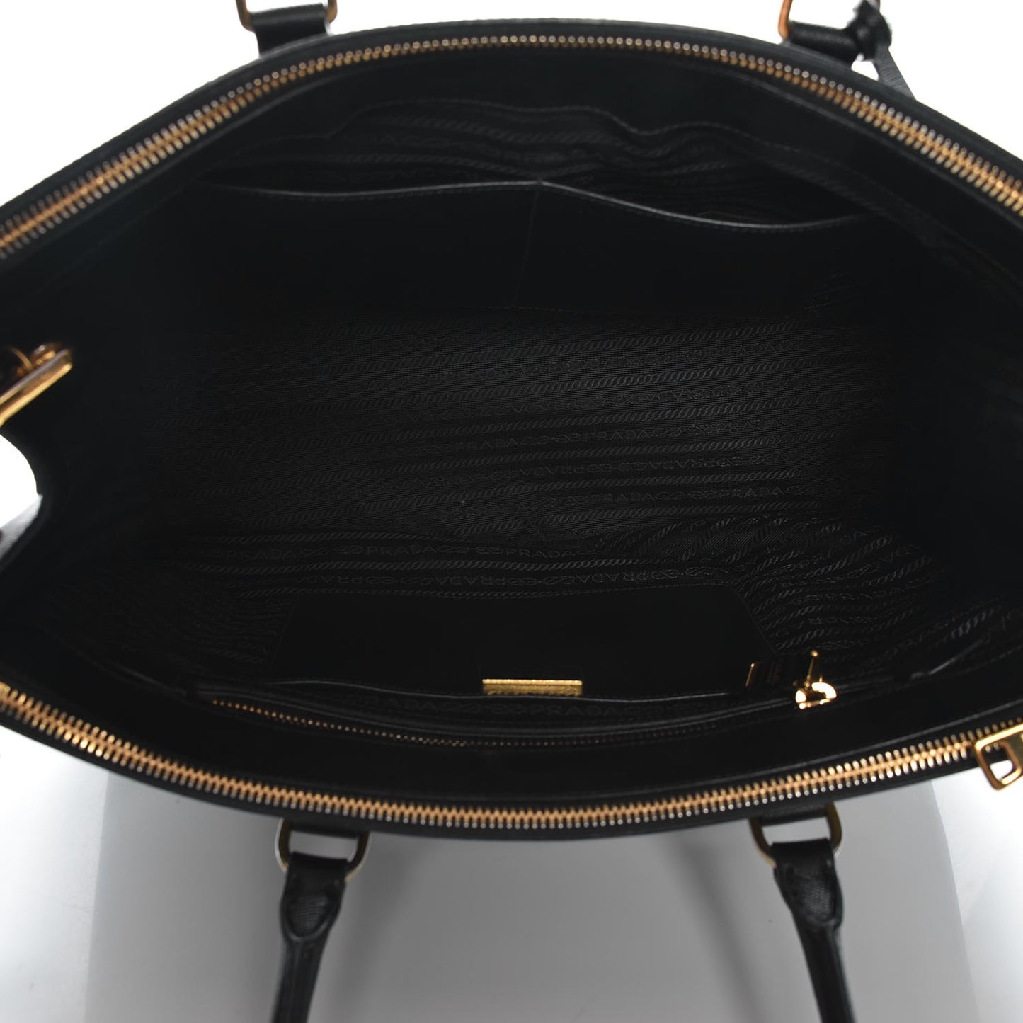 Saffiano Large Galleria Double Zip Tote Black