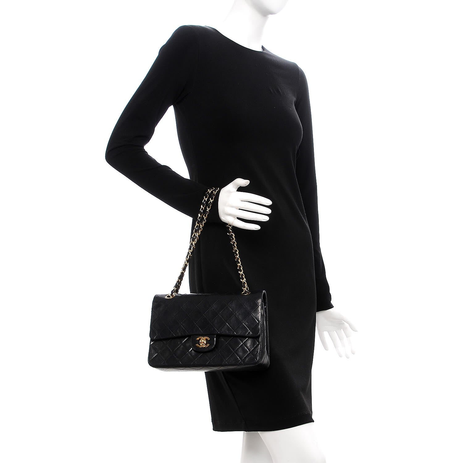 Chanel Lambskin Quilted Medium Double Flap Black 3 of 11
