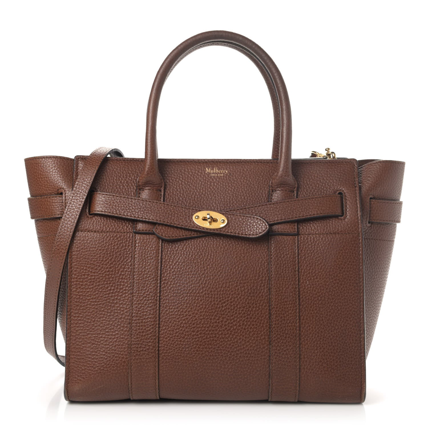 Mulberry Small Classic Grain Small Zipped Bayswater Oak 1 of 7
