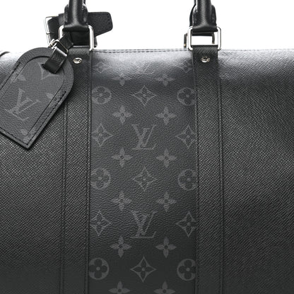 Louis Vuitton Taiga Monogram Eclipse Keepall Bandouliere 50 Black 7 of 10