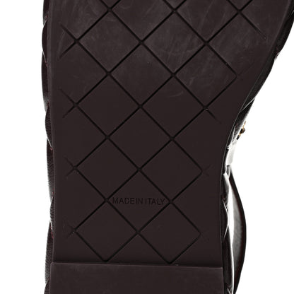 Chanel Shiny Lambskin Quilted Chain Around CC Platform Sandals 36 Burgundy 7 of 13