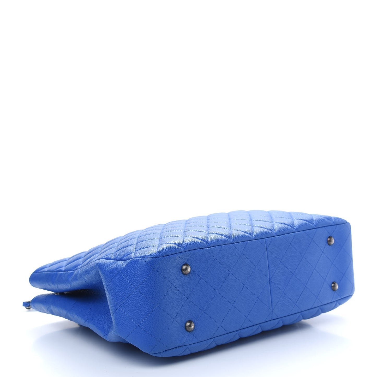 Caviar Quilted Large CC Shopping Tote Blue
