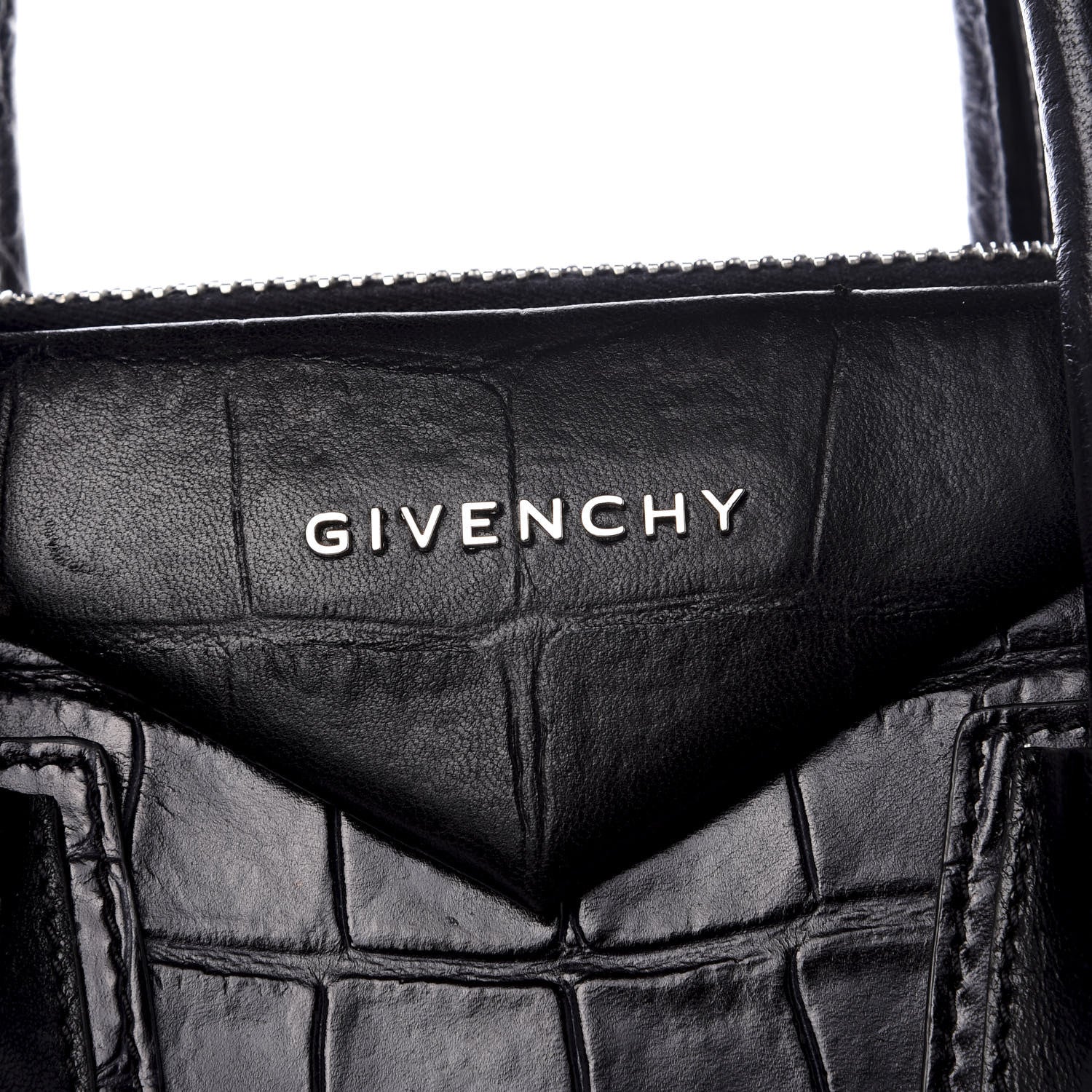 Givenchy Calfskin Crocodile Embossed Medium Antigona Black 8 of 8