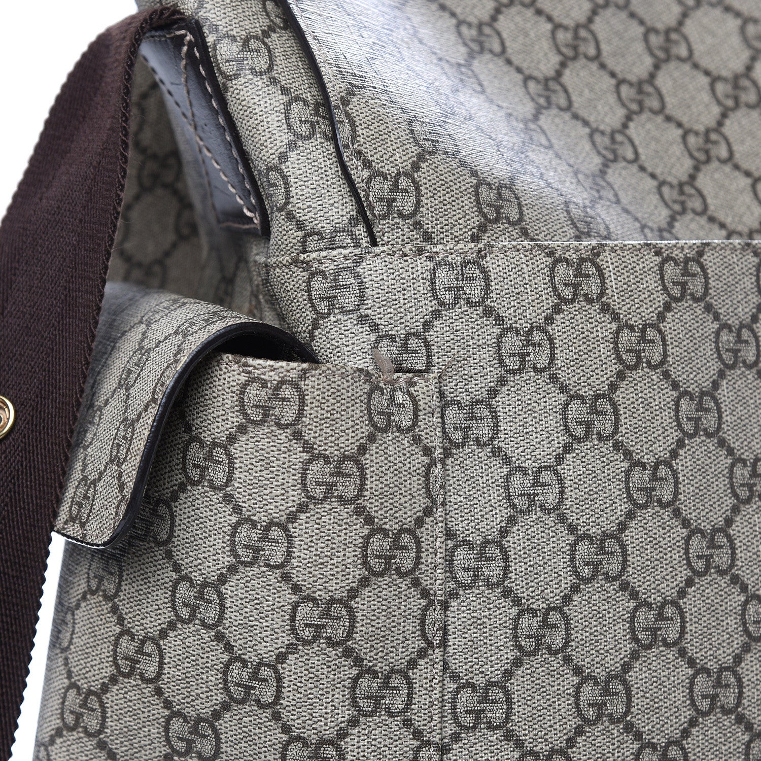 Gucci GG Plus Monogram Messenger Diaper Bag Dark Brown 9 of 13