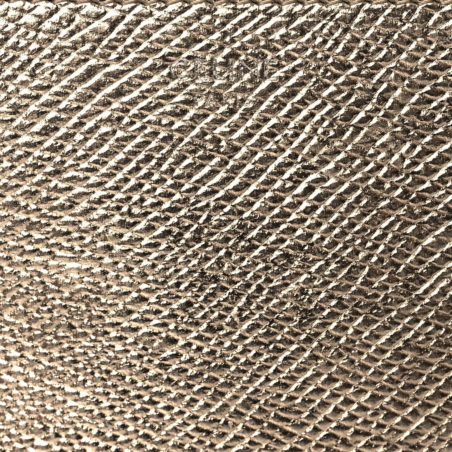 Grained Calfskin Coin Card Case Gold