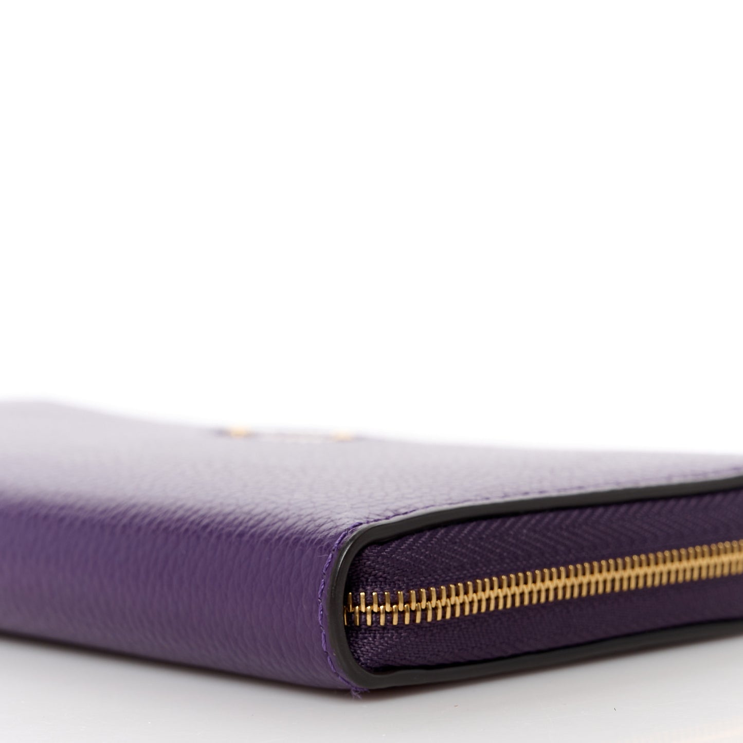 Small Classic Grain Zip Around Long Wallet Amethyst