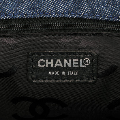 Chanel Denim Large CC Tote Dark Navy Blue 7 of 8
