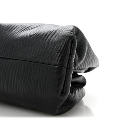 Bottega Veneta Bark Calfskin Embossed The Pouch Oversized Clutch Black 10 of 13